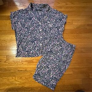 Lauren Ralph Lauren Floral 2 piece short sleeve Pajama Set with LRL monogram XL
